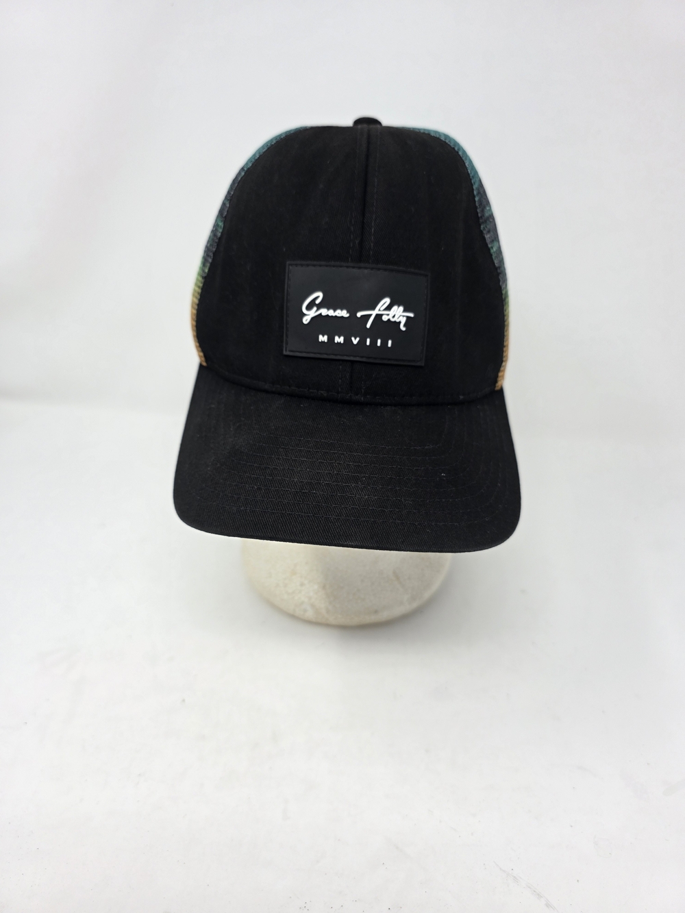 Grace Folly Trucker Hat OSFA Black Gradient Mesh Snapback Sunset Landscape
